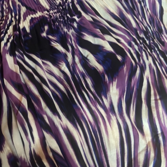 Worthington pleated skirt purple size L, elastic waist asymmetrical high low - Picture 6 of 11